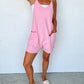 Pink V-Neck Jersey Romper